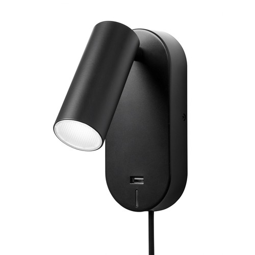 EGO LED Wandleuchte mit USB und Touch-Dimmer, 4,5W, Nielsen Light - schwarz