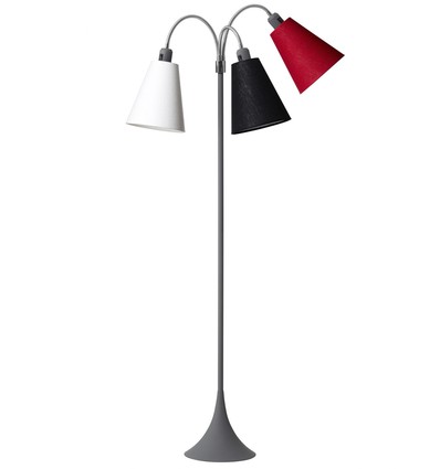 E27 TRAFIK Stehlampe, Nielsen Light - Grau - Weiß, Schwarz, Rot