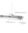 60cm Limea T8 LED-Armatur, durchverdrahtet - Für 2x 60cm LED-Röhren, IP65 wasserdicht