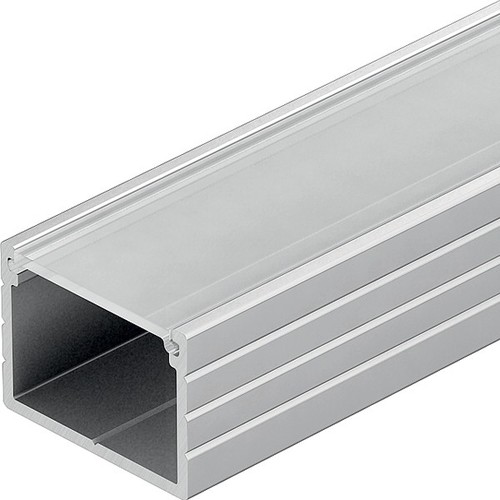 Aluprofil 18x13 für IP65 & IP68 LED-Streifen - Breit, 1m, inkl. matter Abdeckung & Clips, eloxiert
