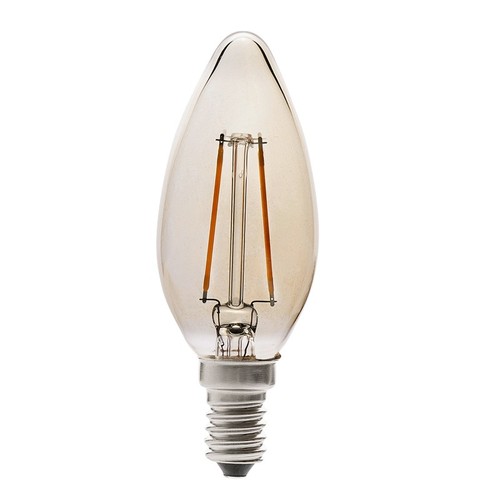 E14 4W LED-Kerzenlampe - Filament, Rauchglas, extra warm