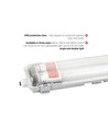 120cm 2x18,5W Limea T8 LED Doppelarmatur - IP65 wasserdicht, inkl. LED-Röhren