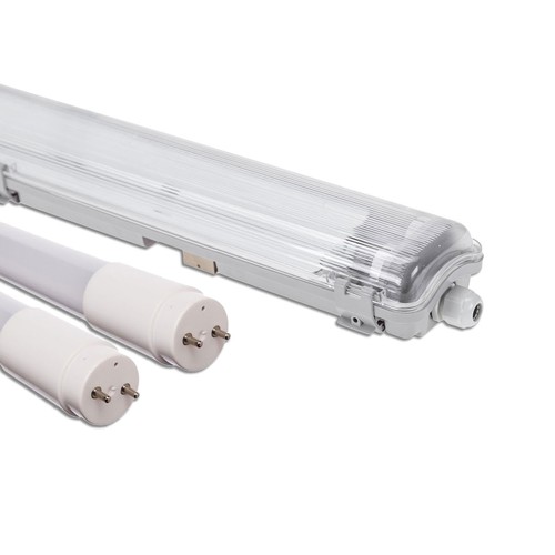 120cm Leuchte + 2x LED-Röhre T8 - IP65, durchverdrahtet