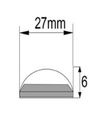 50 cm LED-Schrankbeleuchtung - 6 mm hoch, 12V DC, 4W, mit Endkappe