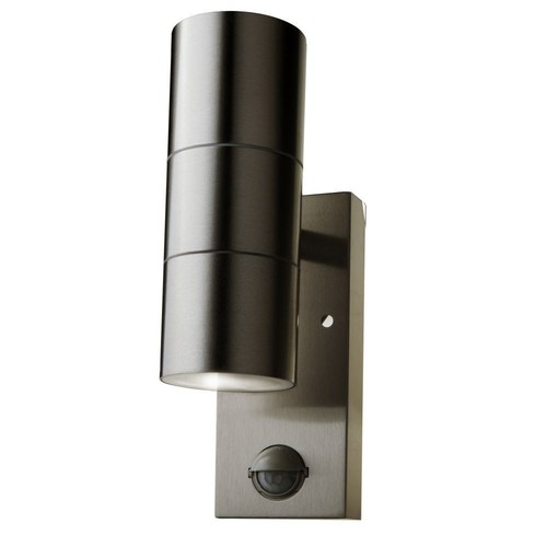GU10 Wandleuchte Up/Down mit Sensor - IP44 Außenbereich, Edelstahl, ohne Leuchtmittel