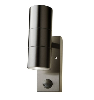 GU10 Wandleuchte Up/Down mit Sensor - IP44 Außenbereich, Edelstahl, ohne Leuchtmittel