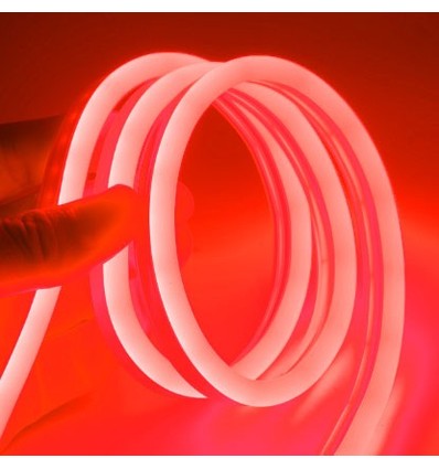 5m 8W/m Rot 8x16 Neon Flex LED - 12V DC, IP67