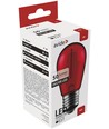 E27 1W LED Tropfenlampe - Rot, Kohlefaden