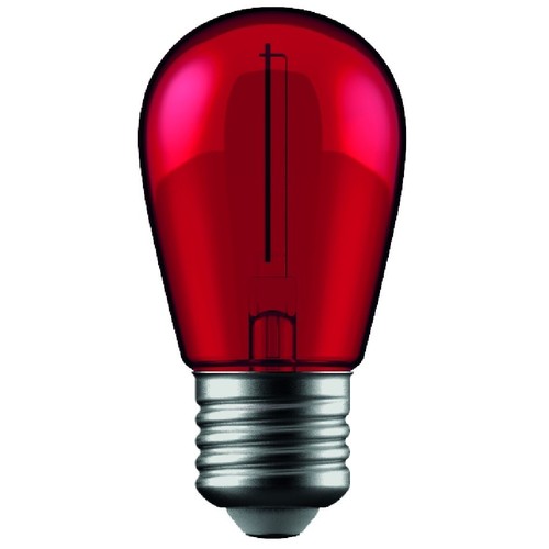 E27 1W LED Tropfenlampe - Rot, Kohlefaden