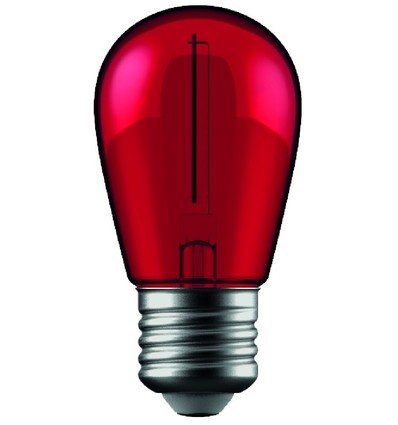 E27 1W LED Tropfenlampe - Rot, Kohlefaden