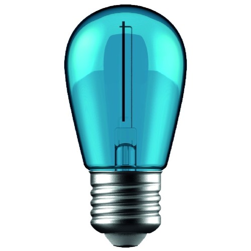 E27 1W LED Tropfenlampe - Blau, Filament