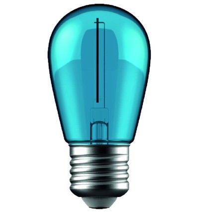 E27 1W LED Tropfenlampe - Blau, Filament