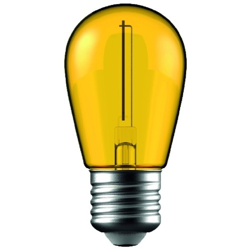 E27 1W LED Tropfenlampe - Gelb, Kohlefaden
