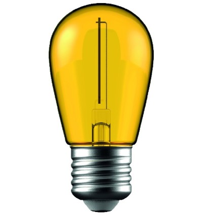 E27 1W LED Tropfenlampe - Gelb, Kohlefaden
