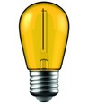 E27 1W LED Tropfenlampe - Gelb, Kohlefaden