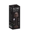 V-Tac wiederaufladbare Tischlampe, kabellos - Corten, IP54 Außen-Tischlampe, Touch-dimmbar, Modell Mini