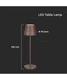 V-Tac wiederaufladbare Tischlampe, kabellos - Corten, IP54 Außen-Tischlampe, Touch-dimmbar, Modell Mini