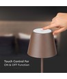 V-Tac wiederaufladbare Tischlampe, kabellos - Corten, IP54 Außen-Tischlampe, Touch-dimmbar, Modell Mini