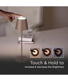 V-Tac wiederaufladbare Tischlampe, kabellos - Corten, IP54 Außen-Tischlampe, Touch-dimmbar, Modell Mini