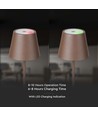 V-Tac wiederaufladbare Tischlampe, kabellos - Corten, IP54 Außen-Tischlampe, Touch-dimmbar, Modell Mini