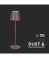 V-Tac wiederaufladbare Tischlampe, kabellos - Corten, IP54 Außen-Tischlampe, Touch-dimmbar, Modell Mini