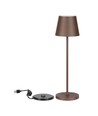 V-Tac wiederaufladbare Tischlampe, kabellos - Corten, IP54 Außen-Tischlampe, Touch-dimmbar, Modell Mini