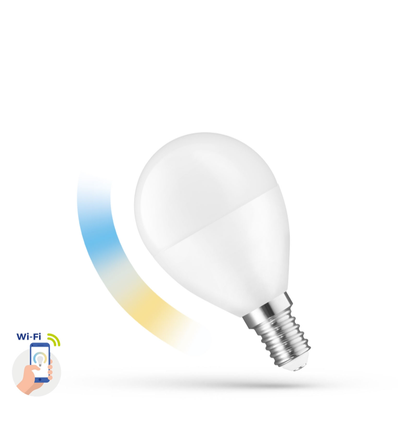 E14 5W Smart Home LED-Lampe - P45, Tuya/Smart Life, kompatibel mit Google Home, Alexa und Smartphones, CCT