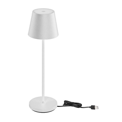 V-Tac wiederaufladbare Tischlampe, kabellos - Weiß, IP54 Outdoor Tischlampe, Touch-dimmbar, Modell Mini