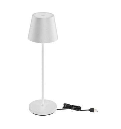 V-Tac wiederaufladbare Tischlampe, kabellos - Weiß, IP54 Outdoor Tischlampe, Touch-dimmbar, Modell Mini