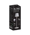 V-Tac wiederaufladbare Tischlampe, kabellos - Weiß, IP54 Outdoor Tischlampe, Touch-dimmbar, Modell Mini