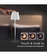 V-Tac wiederaufladbare Tischlampe, kabellos - Weiß, IP54 Outdoor Tischlampe, Touch-dimmbar, Modell Mini