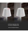 V-Tac wiederaufladbare Tischlampe, kabellos - Weiß, IP54 Outdoor Tischlampe, Touch-dimmbar, Modell Mini