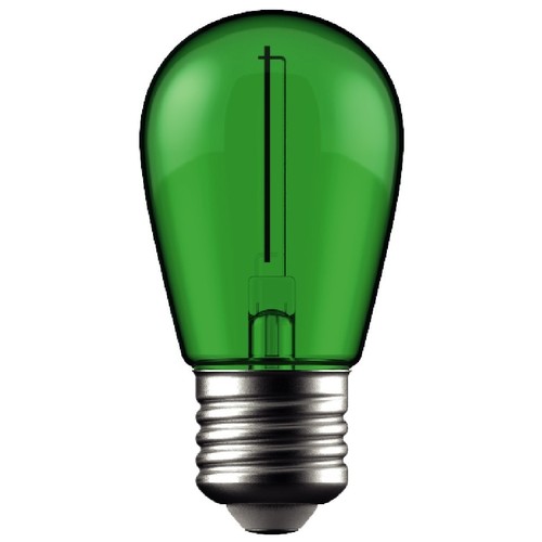 E27 1W LED Tropfenlampe in Grün mit Kohlefaden-Optik