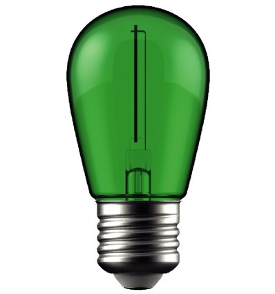 E27 1W LED Tropfenlampe in Grün mit Kohlefaden-Optik