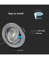 MR16 oder GU10 Downlight-Set - Ohne Leuchtmittel, Chrom, Lochausschnitt: Ø7,4 cm, Maße: Ø8,2 cm