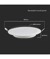 18W Ø22,8cm LED Einbaupanel - Lochausschnitt: Ø20,5 cm, Maße: Ø22,8 cm