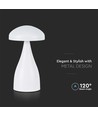 V-Tac wiederaufladbare CCT Tischlampe - Weiß, IP20, Touch-dimmbar, Modell Mini