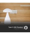 V-Tac wiederaufladbare CCT Tischlampe - Weiß, IP20, Touch-dimmbar, Modell Mini