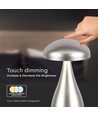 V-Tac wiederaufladbare CCT Tischlampe - Champagner/Gold, IP20, Touch-dimmbar, Modell Mini
