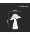V-Tac wiederaufladbare 3in1 Tischlampe - Weiß, IP20, Touch dimmbar