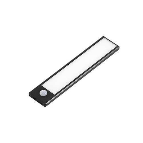 Batteriebetriebene Schrankbeleuchtung - 20 cm, Schwarz, PIR-Sensor, wiederaufladbar