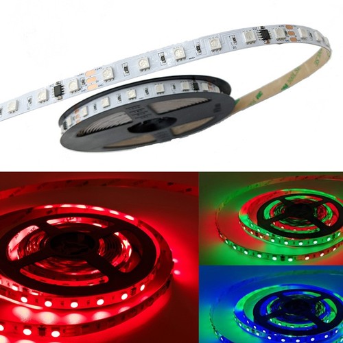 5m 12W/m RGBIC LED-Streifen - 24V DC, IP20, 60 LEDs pro Meter