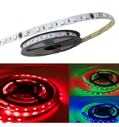 5m 12W/m RGBIC LED-Streifen - 24V DC, IP20, 60 LEDs pro Meter