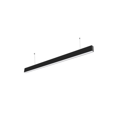 40W LED Lichtleiste - 120cm, 100lm/W, Schwarz, Deckenleuchte für Büro, inkl. Seilaufhängung