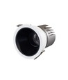 11W Ø8,4cm Einbaustrahler dimmbar RA92 - Ausschnitt: Ø7,5 cm, Maße: Ø8,4 cm, Schwarzer Reflektor, weißer Rand