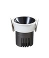 11W Ø8,4cm Einbaustrahler dimmbar RA92 - Ausschnitt: Ø7,5 cm, Maße: Ø8,4 cm, Schwarzer Reflektor, weißer Rand