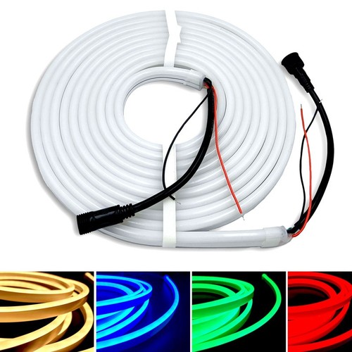 5m 16W/m RGB+WW Neon Flex Strip - 24V DC, IP65, 72 LEDs pro m, alle 10cm teilbar
