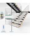 Treppen LED COB Streifen-Set 11W pro Stufe - 24V DC, IP20, Bis zu 16 Stufen, mit Sensor