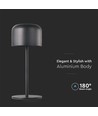 V-Tac wiederaufladbare CCT Tischlampe - Schwarz, IP54, Touch-dimmbar, Modell Mini