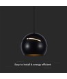 V-Tac LED Lampe - Schöne Deckenlampe, Ø12, schwarz, inkl. Aufhängung